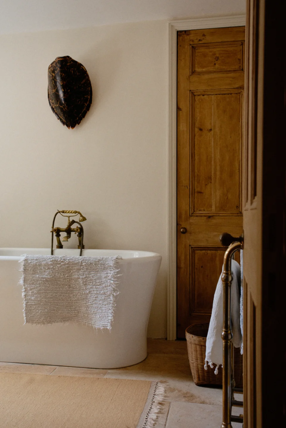 Vintage brass bathroom accessories from Jenna Highman’s Water & Wood collection